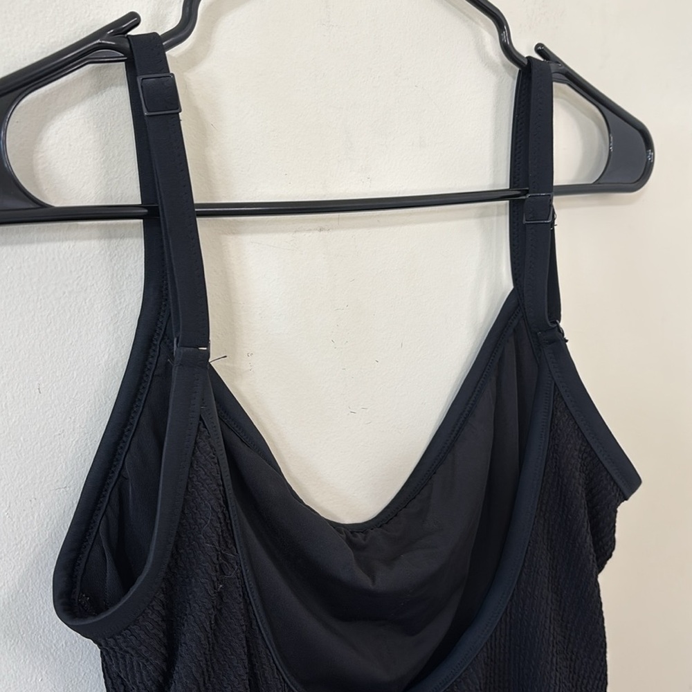 Aerie Crinkle Scoop Full Coverage One Piece Black Bathing Suit Size XL - Picture 10 of 12